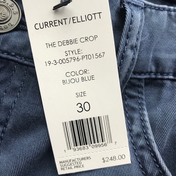 New! Current Elliot The Debbie Crop Straight Leg Ankle Pants - Picture 10 of 11